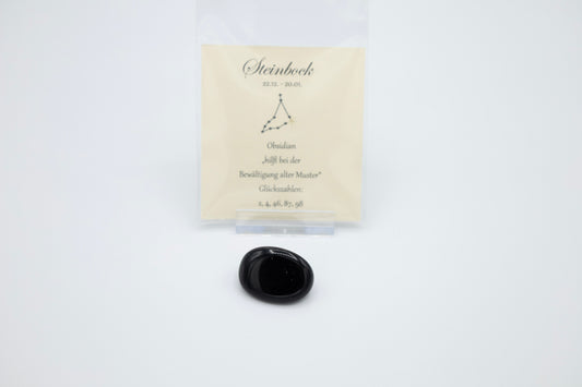 Glücksstein Steinbock Obsidian